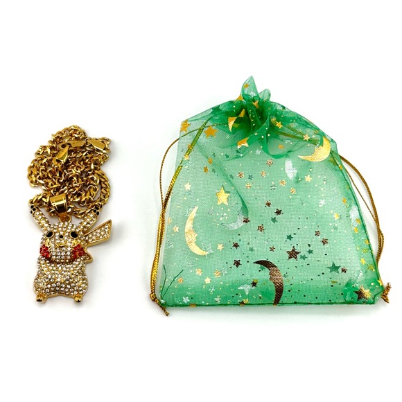 18K Gold Plated over Stainless Steel Pikachu Pendant Necklace - Picture 7 of 8